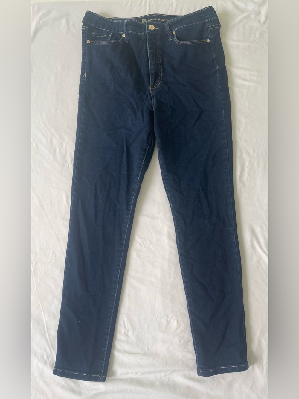 Anne Klein Women’s Jeans High Rise Skinny Ankle No Tag See Measurements. Gold Ac - Picture 1 of 10